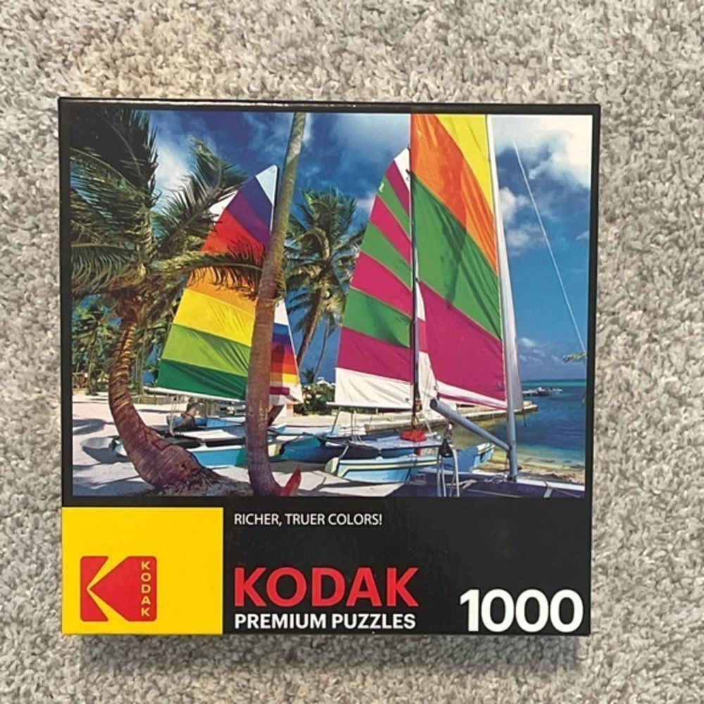 Kodak Premium Puzzle 1000‎ Piece Colorful Sailboats Beach Cra-Z-Art 8700